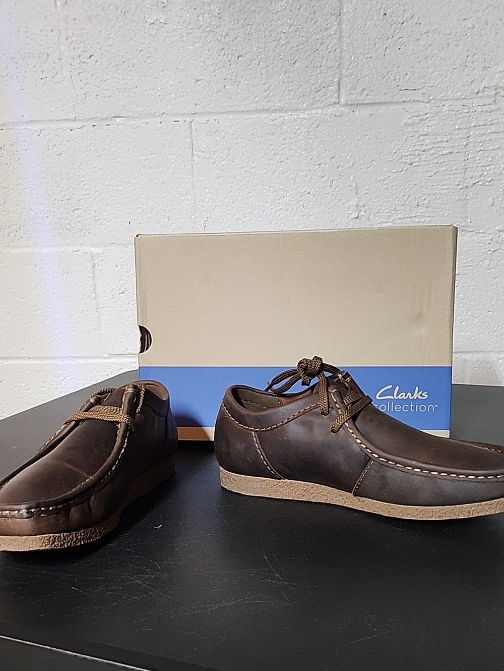 Clarks Men’s Dark Brown Leather Slip-On Lace Loafers